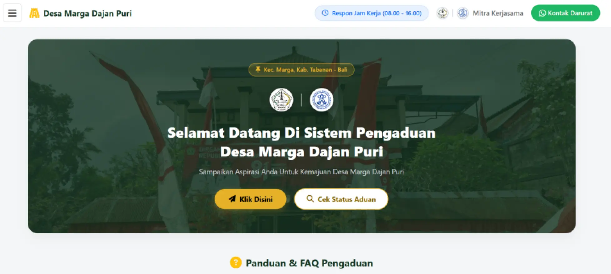RUANG PENGADUAN DESA MARGA DAJAN PURI